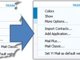 Yahoo Mail options menu changes