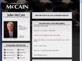 The MySpace profile page of Republican Candidate, John McCain