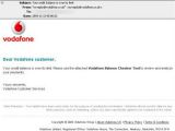 Sample of Zbot spam email received by Vodafone UK customers