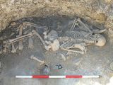 A woman's skeleton was found among them