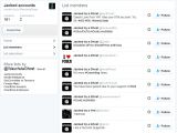 Twitter list with defaced accounts