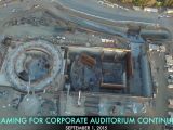 The ongoing corporate auditorium construction site
