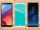iPhone Edition concept next to the Galaxy S8 and LG G6