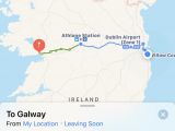 Apple Maps showing public transit direction in Ireland