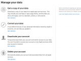 The Data and Privacy page
