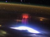 A close-up view of the red sprite