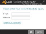 AccessAnywhere enables you to remotely control a computer by providing account details about the email and password.