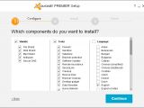 Avast Premier 2015: Select the components you want to install