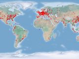 Shellshock attacks distribution on a map