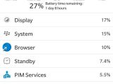 BlackBerry OS 10.3.1 battery usage