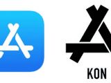 Apple's App Store logo on the left and KON's own version on the right