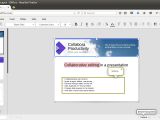 Collaborative editing in a presentation in CODE, selecting text and elements