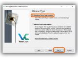 Select Standard VeraCrypt Volume and click Next