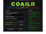The control panel of the Coailii Steam malware
