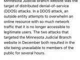 Minnesota Judicial Branch DDoS incident notice (1/3)