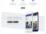 Landing page concept for Facebook, if it started in 2015 as a new startup