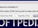The DiskMaker X main panel where you must choose the OS X version for which you want to make a bootable disk
