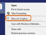 Right-click a file to move it to Dropbox