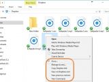 Right-click a file from the Dropbox folder to share it and more