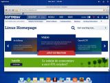 The web browser viewing Softpedia Linux homepage