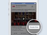 Facebook Donate Now button on mobiles