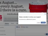 Warning shown to users clicking the Facebook Donate Now button