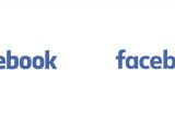 The old and the new Facebook logos, side by side
