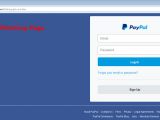Scam page, asking for PayPal login