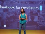 Facebook's Deborah Liu announcing the company's new button