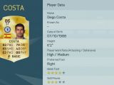 FIFA 16 Diego Costa rating