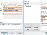 Access the Site Manager to set up connection details in FileZilla