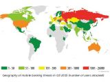 Geo-distribution of mobile banking malware