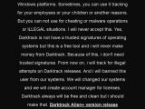 Message on Darktrack website after it shut down