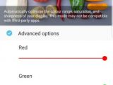 Advanced options for adjusting display colors