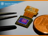 Micro-camera installed on top of a CMOS chip