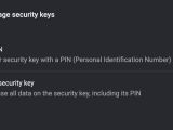 You can now manager security keys