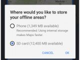 Users can transfer offline maps to SD cards