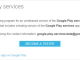 Google Play Services beta testing page