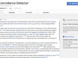 Coincidence Detector extension page on the Chrome Web Store