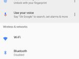All settings menu in Nexus phones