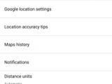 Google Maps settings menu