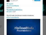 Tweet related to the #OpClosedMedia campaign
