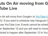 Google has announced that Hangouts On Air moves to YouTube Live