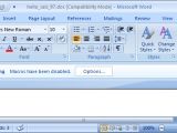 Macro script notification in Office 2007