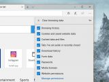 Resetting the browser from the built-in menu