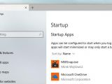 Startup apps in the Settings app