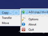 Right-click the tray icon of Ultracopier to copy or  move files