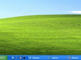 The Windows XP show desktop icon in the taskbar