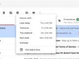 Snoozing emails can be done right from the inbox