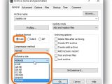 Select the dictionary size for RAR format in WinRAR when creating a new archive (the higher, the better)